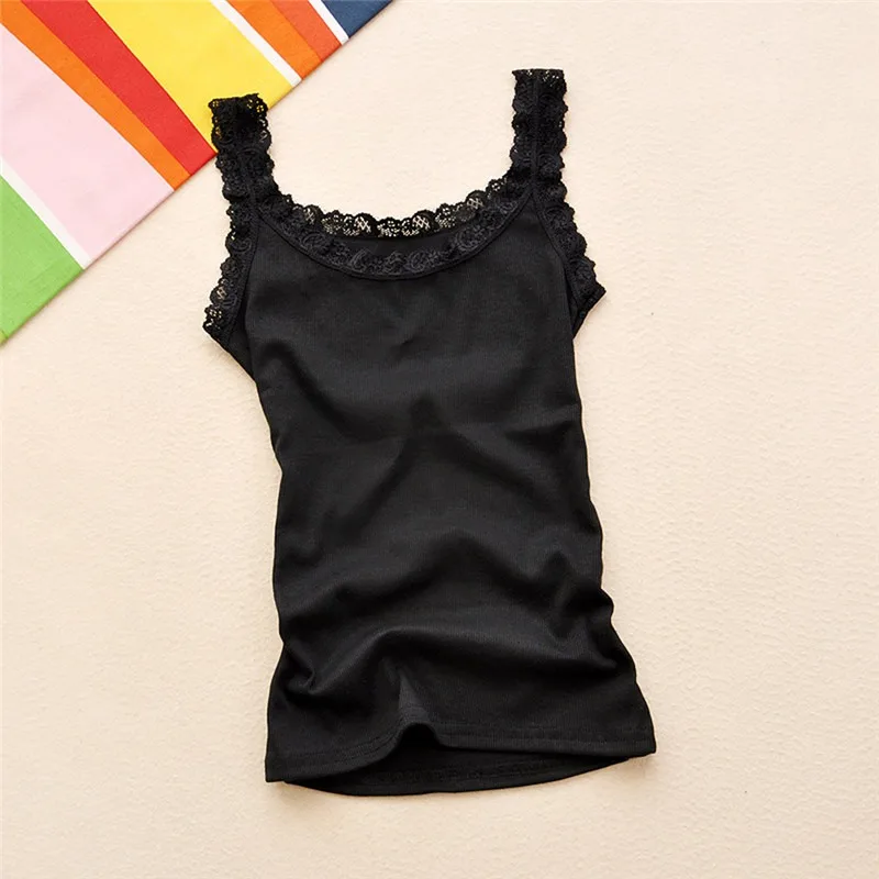 Black Tops Summer Sleeveless Women Tank Top With Lace Top Red Inside Wear Lace Camisoles Loose Underwear Womens Clothing Vest - Image 5